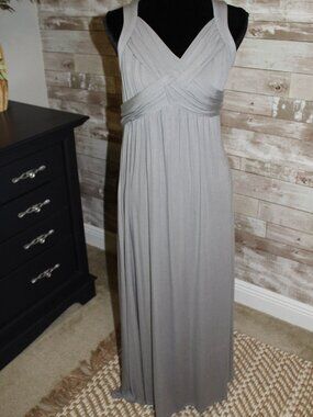 Gray Fitted Silhouette Slimming Maxi Dress Classy Comfortable Chic